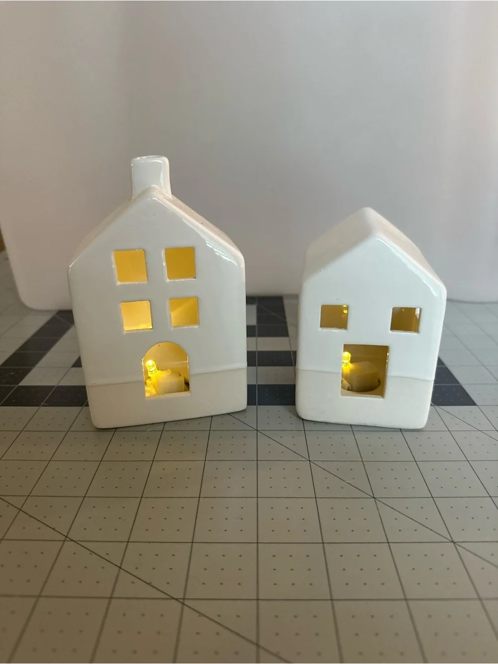 Set of Two White Ceramic House Decor from Target